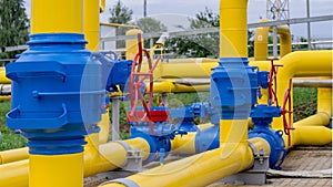 Gas pipeline and auxiliary equipment at the gas pumping station