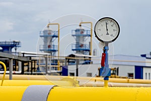 Gas pipeline and auxiliary equipment at the gas pumping station