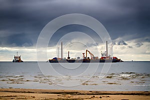 gas pipeline on bottom of Baltic sea Nord stream-2