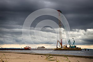 gas pipeline on bottom of Baltic sea Nord stream-2