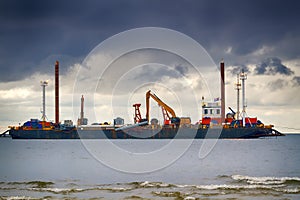 gas pipeline on bottom of Baltic sea Nord stream-2 photo