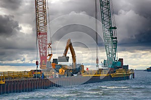 gas pipeline on bottom of Baltic sea Nord stream-2 photo