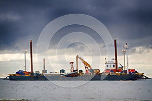 gas pipeline on bottom of Baltic sea Nord stream-2 photo