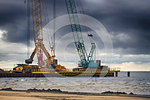 gas pipeline on bottom of Baltic sea Nord stream-2 photo