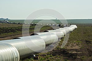 Gas pipeline construction, La Pampa province ,