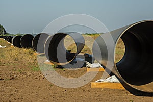 Gas pipeline construction, La Pampa province ,