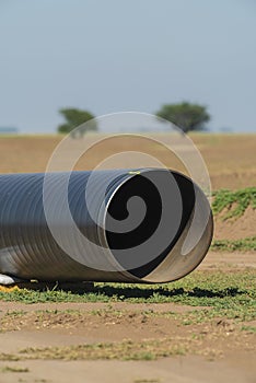 Gas pipeline construction, La Pampa province , Patagonia, Argentina