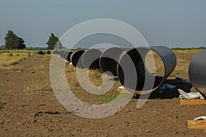 Gas pipeline construction, La Pampa province , Patagonia, Argentina