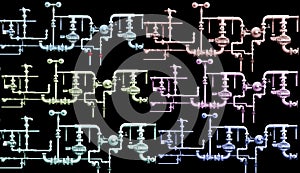 Gas pipeline systems in color