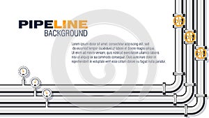 Gas pipeline vector background in flat style. 16:9 Aspect Ratio