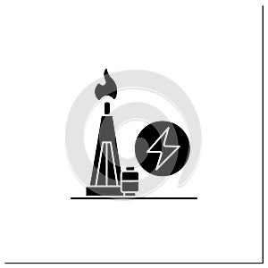 Gas power glyph icon