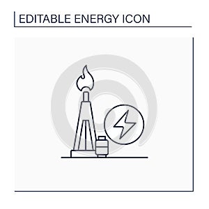 Gas power line icon