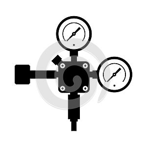 Gas pressure reducer with rotameter, flowmeter