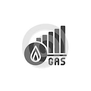 Gas price diagram vector icon