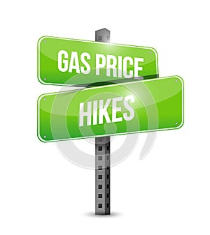 gas price hikes street sign illustration design