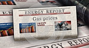 Gas prices energy market newspaper printing media