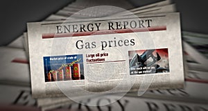 Gas prices energy market newspaper printing media