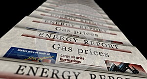 Gas prices energy market newspaper printing media