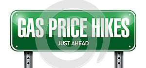 gas prices hikes street sign illustration design