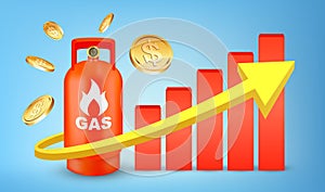 Gas prices increase concept, vector illustration