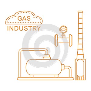 Gas processing plant. Industrial gas meter.