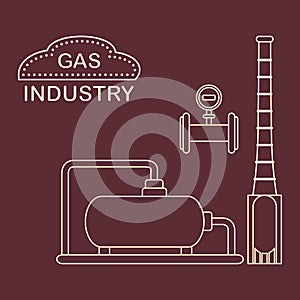 Gas processing plant. Industrial gas meter