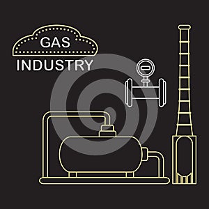 Gas processing plant. Industrial gas meter