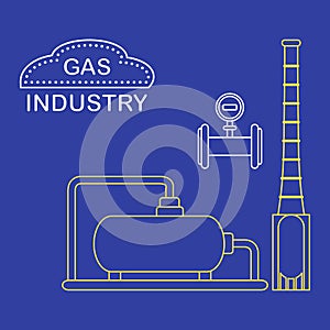 Gas processing plant. Industrial gas meter