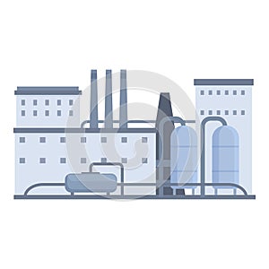 Gas production factory icon cartoon vector. Energy sector metal