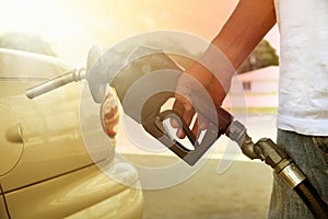 gas pump in the hand