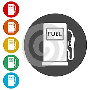 Gas pump icon, Gasoline and diesel fuel symbol