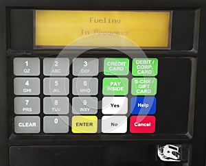 Gas pump keypad and display