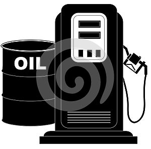Gas pump and oil barrel
