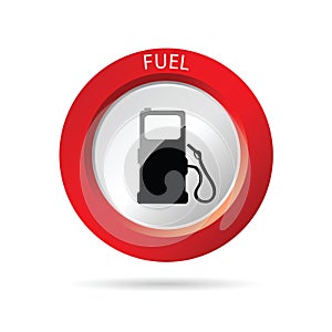 Gas pump red icon vector illustration