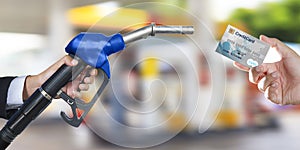 Gas pump for refueling car