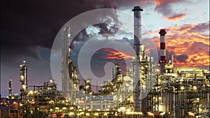 Gas refinery, Oil industry - Time lapse