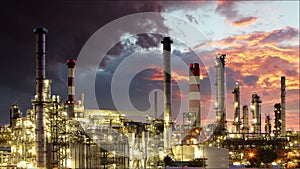 Gas refinery, Oil industry - Time lapse