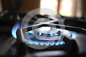 Gas ring on a stove top