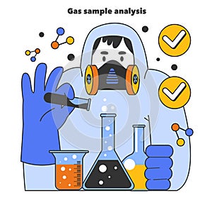 Gas sample analysis, development of gas fields. Natural resource exploration