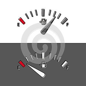 Gas sensor set, full and empty tank