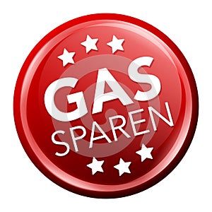 Gas sparen roter Button. Energiekrise stoppen photo