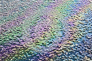 Gas spill on asphalt