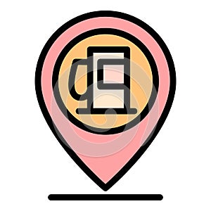 Gas station gps pin icon, outline style