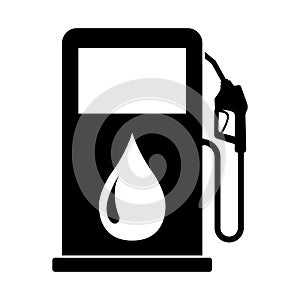 Gas station icon, nozzle isolated logo vector, pump gasoline design, oil power energy symbol