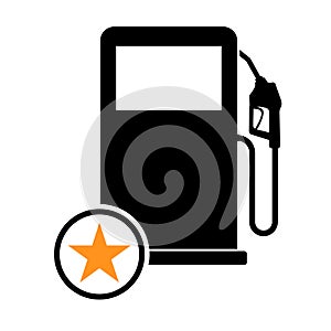 Gas station icon, nozzle isolated logo vector, pump gasoline design, oil power energy symbol