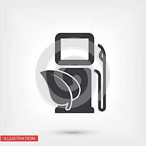 Gas station with leaves icon. Vector Eps 10 . Lorem Ipsum Flat Design