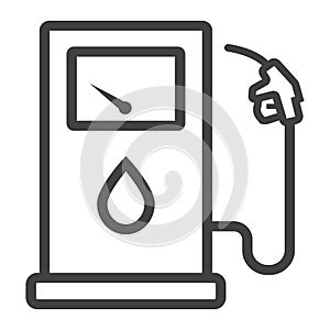 Gas station line icon, petrol and fuel, pump sign