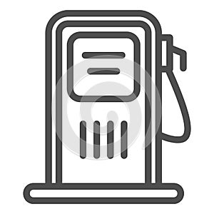 Gas station line icon, transportation symbol, petrol refill station vector sign on white background, Gas pump with fuel