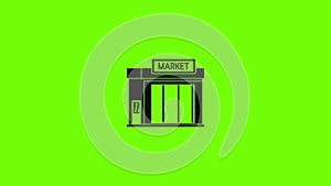 Gas station market icon animation