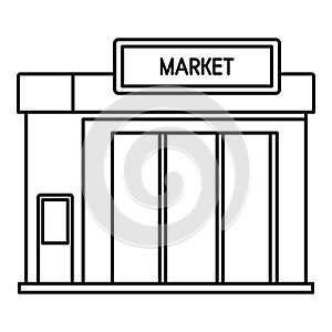 Gas station market icon, outline style